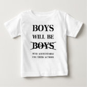 T-shirt Pour Bébé Les garçons seront des garçons (maudisse libre) (Devant)