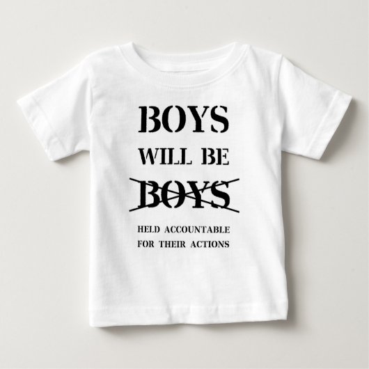 T-shirt Pour Bébé Les garçons seront des garçons (maudisse libre) (Devant)