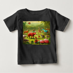 T-shirt Pour Bébé Les Jeux Olympiques de la Jungle : une aventure ru