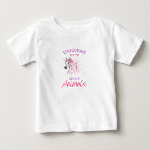 T-shirt Pour Bébé Les licornes sont mon esprit Animaux bébé T-shirt