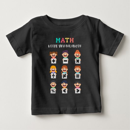 T-shirt Pour Bébé Les maths vous gardent en équilibre (Devant)