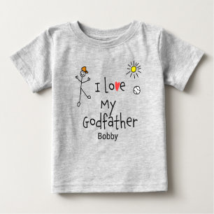 T-shirt Pour Bébé Les mignons garçons J'aime Mon Parrain Bébé Tee