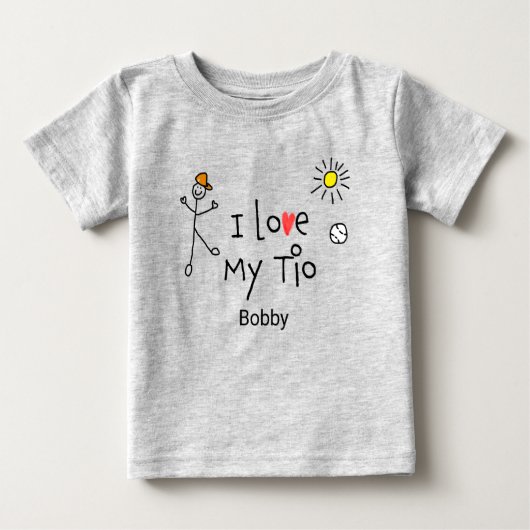 T-shirt Pour Bébé Les mignons garçons J'aime Mon Tio Baby Tee (Devant)