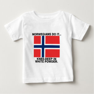 T-shirt Pour Bébé Les Norvégiens Le Font... Jusqu'aux Genoux Dans La