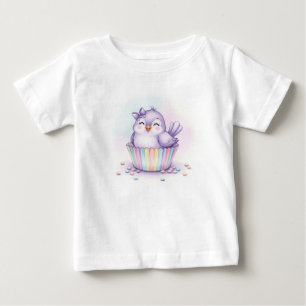 T-shirt Pour Bébé Les oiseaux doux. Plum Cupcake par Natasha Us