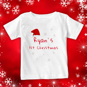 T-shirt Pour Bébé Les premiers flocons de neige de Noël du Père Noël