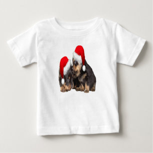 T-shirt Pour Bébé Les Rottweilers de Noël portent des Casquettes de 
