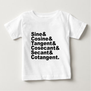T-shirt Pour Bébé Les six fonctions trigonométriques de la trigonomé