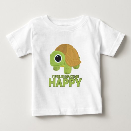 T-shirt Pour Bébé Les tortues me rendent heureux (Devant)