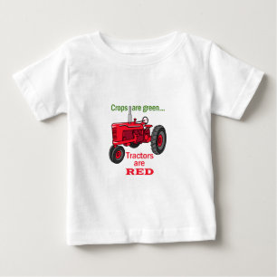 T-shirt Pour Bébé Les tracteurs sont rouges