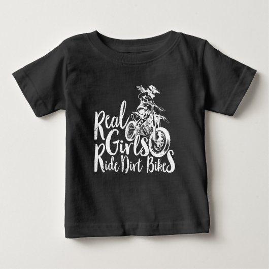 T-shirt Pour Bébé Les vraies filles font du vélo en direct un cadeau (Devant)
