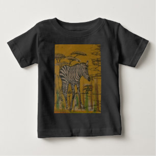T-shirt Pour Bébé L'Esprit du Serengeti : Le Grazing du Zèbre dans l