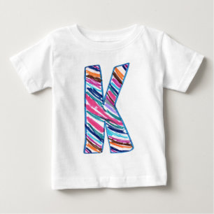 T-shirt Pour Bébé Lettre colorée K comme en Kay