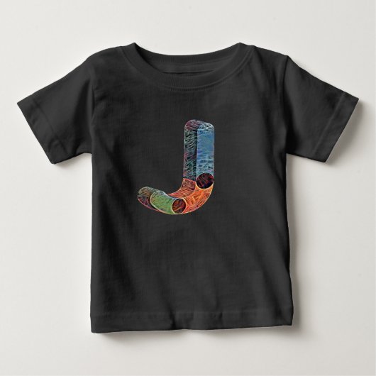 T-shirt Pour Bébé Lettre créative en gras J Monogramme initial (Devant)