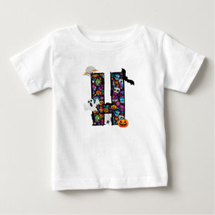 T-shirt Pour Bébé Lettre de monstres Halloween H T-shirt bébé