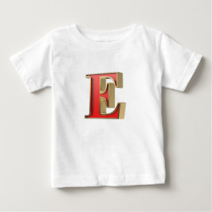 T-shirt Pour Bébé Lettre en verre rouge E