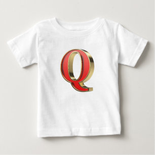 T-shirt Pour Bébé Lettre en verre rouge Q