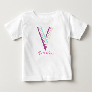 T-shirt Pour Bébé Lettre manuscrite V avec nom personnalisable