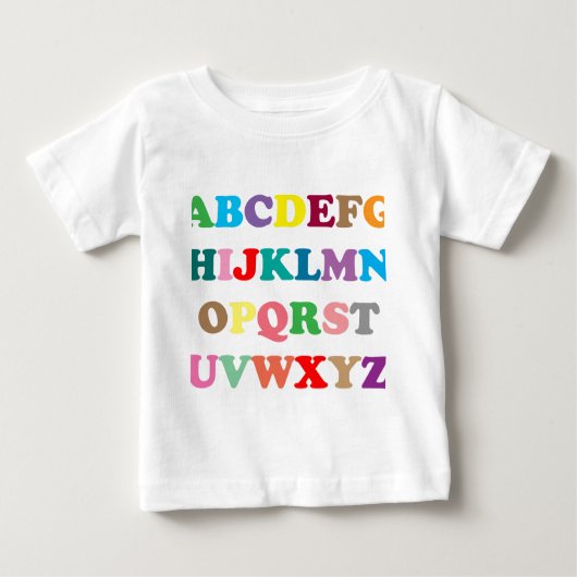 T-shirt Pour Bébé Lettres colorées d'ABC (Devant)