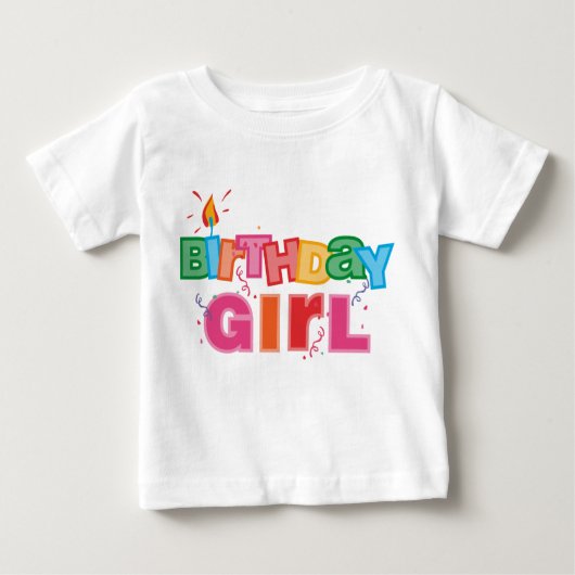 T-shirt Pour Bébé Lettres pour fille d'anniversaire (Devant)
