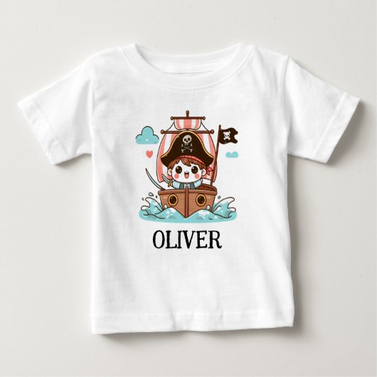 T-shirt Pour Bébé Lève l'ancre pour l'aventure ! Pirate enfant (Devant)