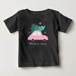 T-shirt Pour Bébé L'hiver approche