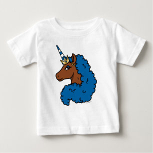 T-shirt Pour Bébé Licorne Afro Bleue