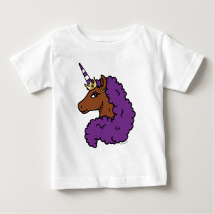 T-shirt Pour Bébé Licorne Afro Violette