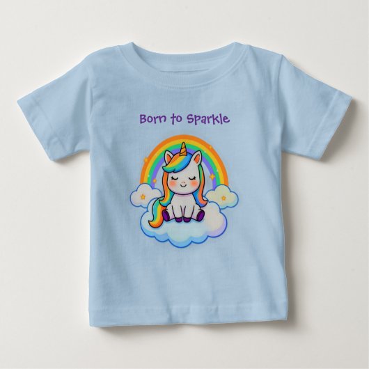 T-shirt Pour Bébé Licorne Confort Coton (Devant)