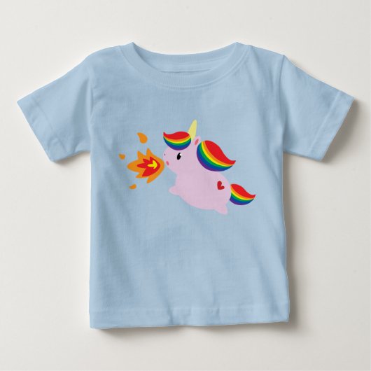 T-shirt Pour Bébé Licorne de Feu-Respiration (Devant)