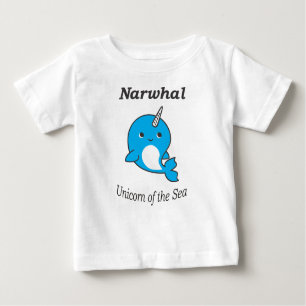 T-shirt Pour Bébé Licorne de Narwhal de la mer pour des garçons et
