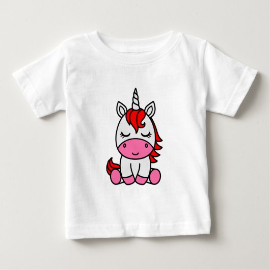 T-shirt Pour Bébé Licorne de petite fille (Devant)