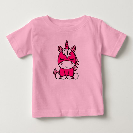 T-shirt Pour Bébé Licorne de petite fille (Devant)