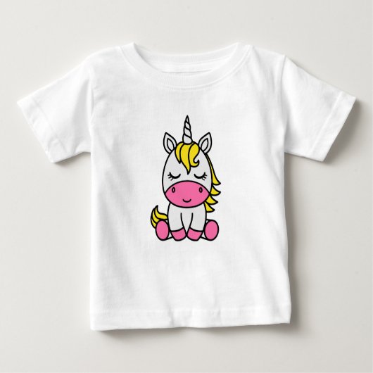 T-shirt Pour Bébé Licorne de petites filles (Devant)