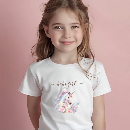 T-shirt Pour Bébé Licorne de printemps aquarelle