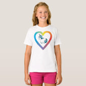 T-shirt Pour Bébé licorne du coeur arc-en-ciel (Devant entier)