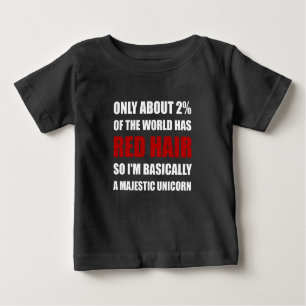T-shirt Pour Bébé Licorne majestueuse de cheveux rouges