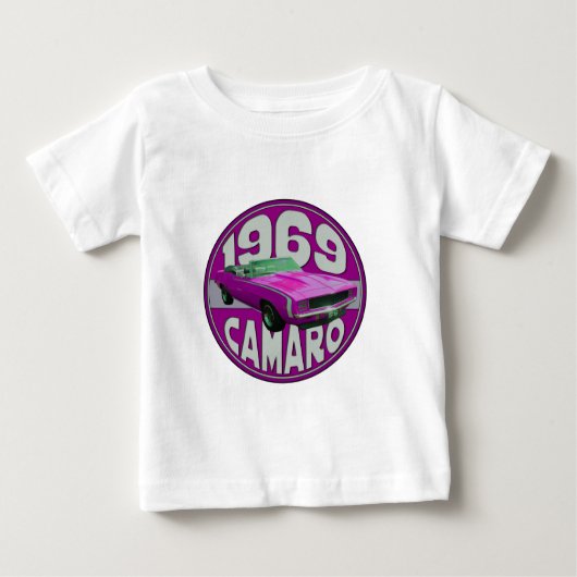 T-shirt Pour Bébé Ligne rose lumineuse Camaro 1969 (Devant)