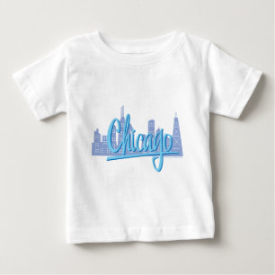T-shirt Pour Bébé Ligne Skyline de Chicago Windy City