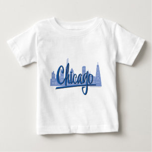 T-shirt Pour Bébé Ligne Skyline de Chicago Windy City