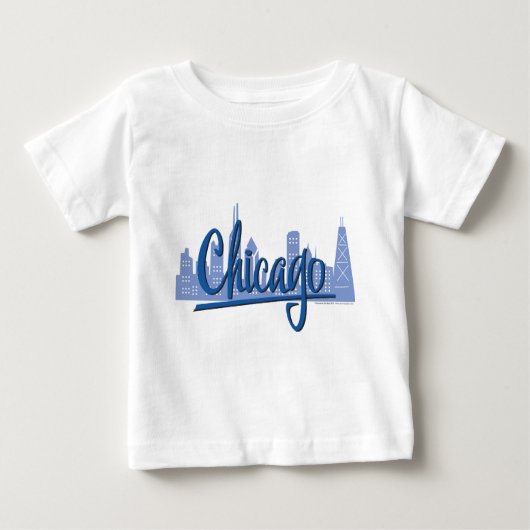 T-shirt Pour Bébé Ligne Skyline de Chicago Windy City (Devant)