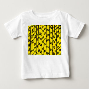 T-shirt Pour Bébé Lignes Art Déco Jaunes