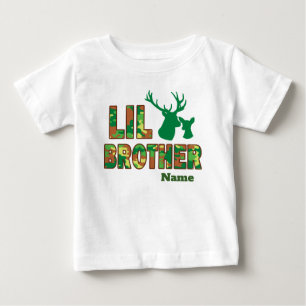 T-shirt Pour Bébé Lil Big Brother Camo Hunter Deer