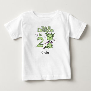 T-shirt Pour Bébé Lil Dragon 2e T-shirt bébé anniversaire