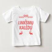 T-shirt Pour Bébé Linksmu Kaledu cadeau de Noël lituanien joyeux (Devant)