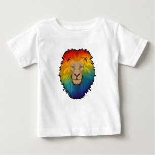T-shirt Pour Bébé Lion aux couleurs arc-en-ciel