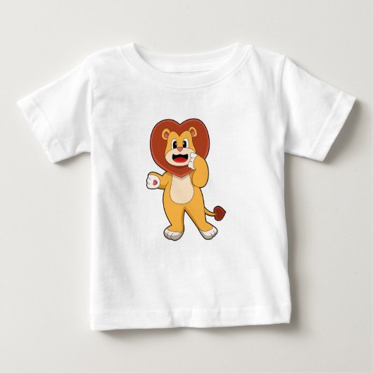 T-shirt Pour Bébé Lion avec coeur (Devant)