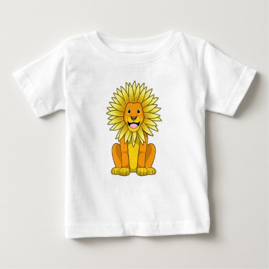 T-shirt Pour Bébé Lion avec Fleur de tournesol (Devant)