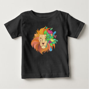 T-shirt Pour Bébé lion avec fleurs