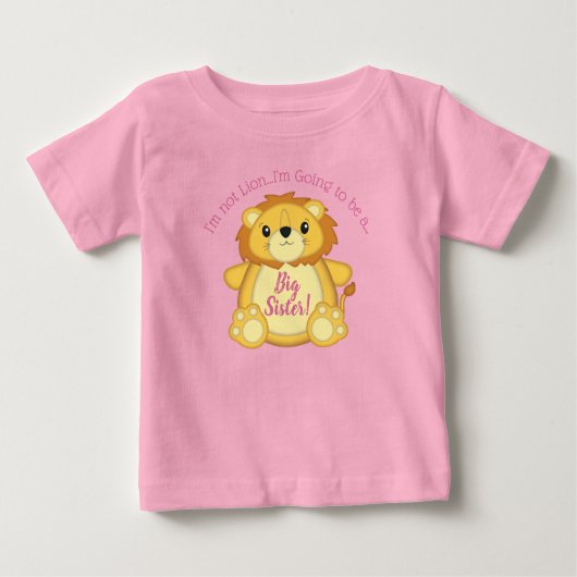 T-shirt Pour Bébé Lion Baby shower rose (Devant)